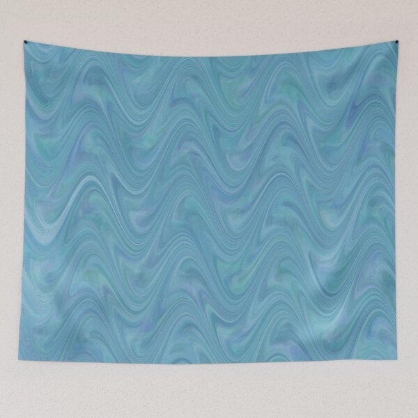 Item preview, Marbling Abstract Teal Blue designed and sold by ArtbyDebbieC.
