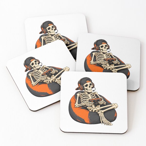 Item preview, Skeleton Gamer Controller Headphones Orange Cap Art designed and sold by OlyvieArt.