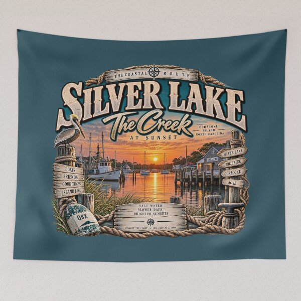 Item preview, Silver Lake The Creek at Sunset designed and sold by The Coastal Route.