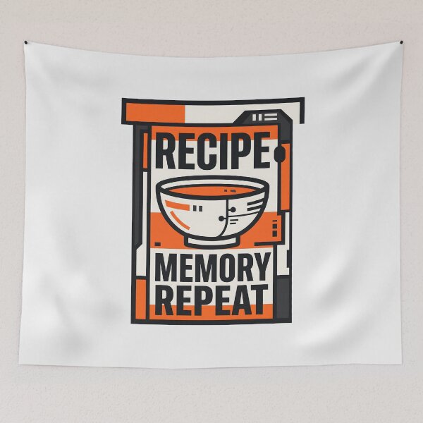 Item preview, Ramen Lover Recipe Memory Repeat Sci-Fi Food Graphic designed and sold by SplashTastic.