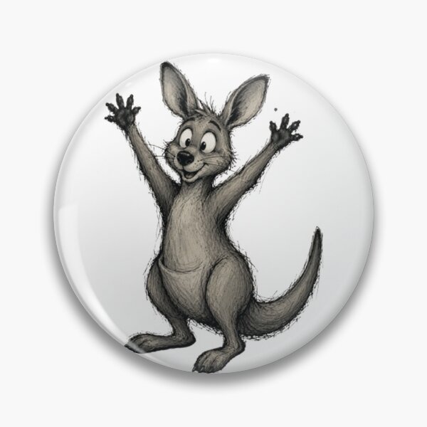 Item preview, AUSSIE happy kangaroo DRAWING designed and sold by BRETT'S ART STUDIO.