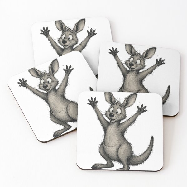 Item preview, AUSSIE happy kangaroo DRAWING designed and sold by BRETT'S ART STUDIO.