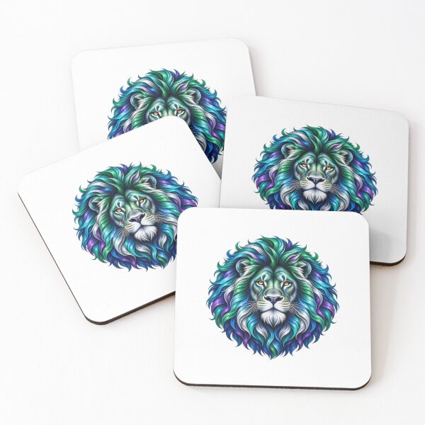 Item preview, Majestic Rainbow Lion with Vibrant Neon Mane designed and sold by Nexiralk.