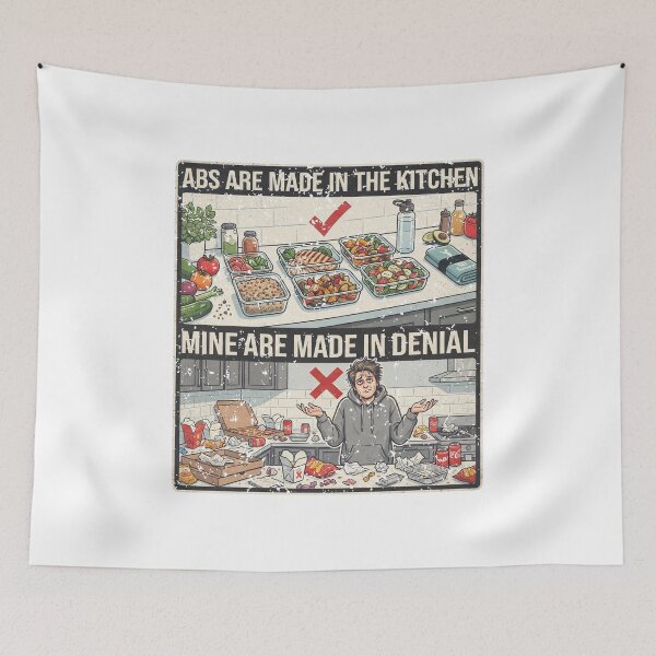 Item preview, Abs Are Made in the Kitchen — Mine Are Made in Denial designed and sold by LoganDzign.