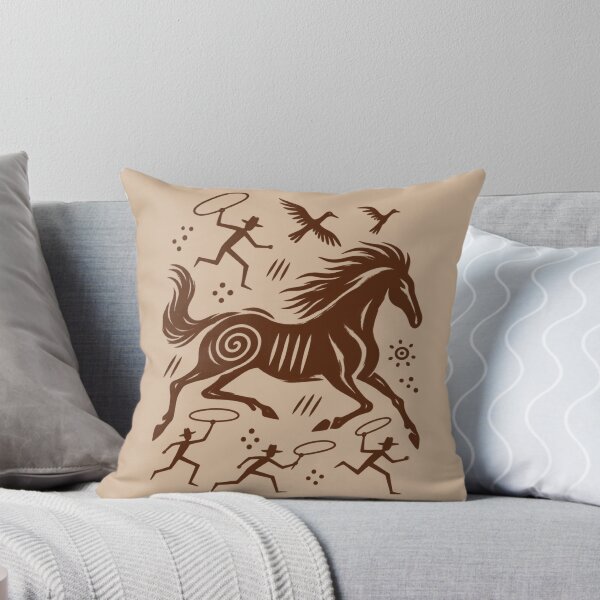 Aperçu de l'œuvre Cheval d'art rupestre de cowboy - Illustration de cheval sauvage de l'Ouest ancien créée et vendue par JonelCrafts.