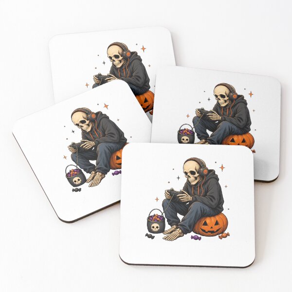 Item preview, Skeleton Gamer Halloween Orange Hoodie Candy Jack-o'-lantern designed and sold by OlyvieArt.