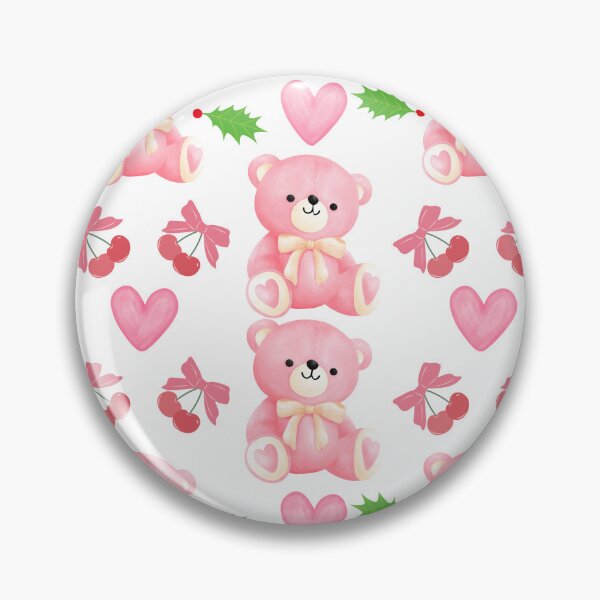 Item preview, Kawaii Coquette Pink Teddy Bear & Cherry Pattern designed and sold by rspsp.