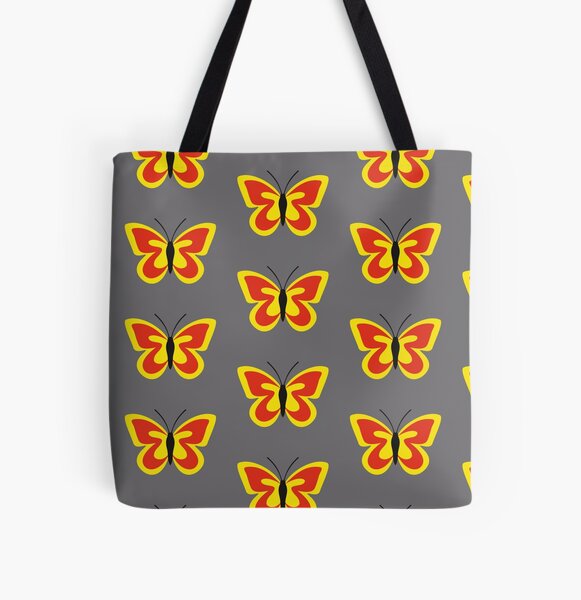 Yellow Orange Butterfly All Over Print Tote Bag