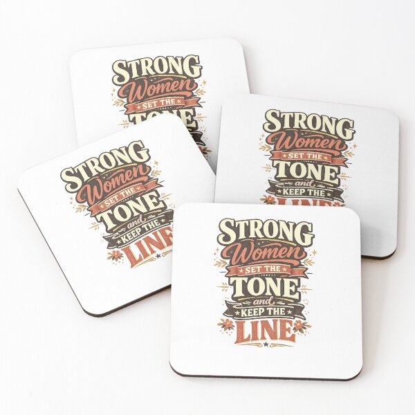 Item preview, Strong Women Set the Tone and Keep the Line Retro Empowerment Quote Art designed and sold by inkoutninja.