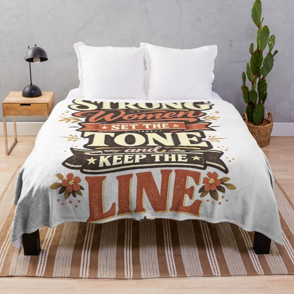 Item preview, Strong Women Set the Tone and Keep the Line Retro Empowerment Quote Art designed and sold by inkoutninja.