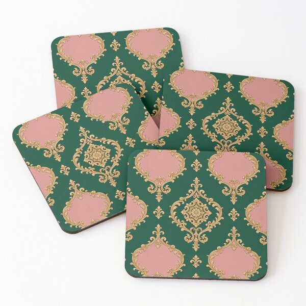 Item preview, Emerald Green & Dusk Pink Gold Baroque designed and sold by DesignsByPrnces.