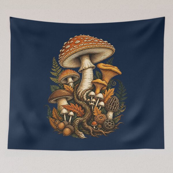 Item preview, Autumn Foraging Mushroom Art designed and sold by Fun2Fentastic.