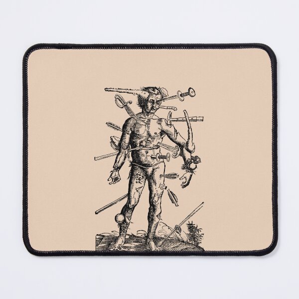 Item preview, Wound Man from Feldtbuch der Wundartzney, 1517 (BLACK) designed and sold by Exhumed Archives.