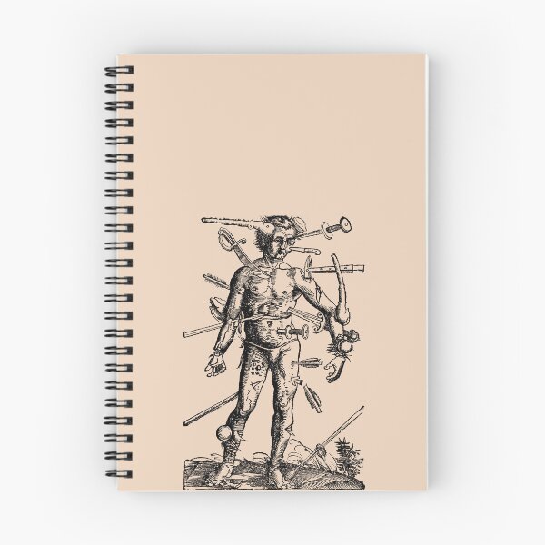 Item preview, Wound Man from Feldtbuch der Wundartzney, 1517 (BLACK) designed and sold by Exhumed Archives.