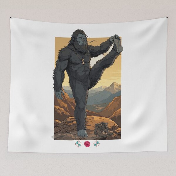 Item preview, Bigfoot Yoga Pose Mountain Zen Cute Sasquatch Stretching designed and sold by Whimsy Trail Co.