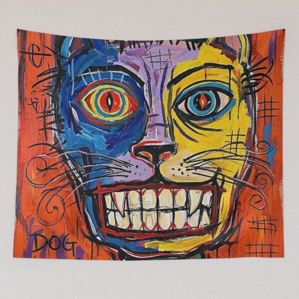 Item preview, Grungy Street Art Cat - Urban Graffiti Alley Cat designed and sold by CattlettArt.