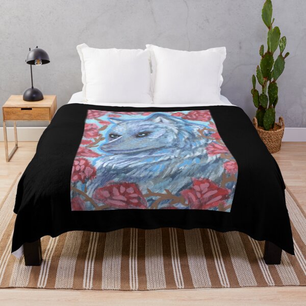 Item preview, Majestic Wolf Surrounded by Red Roses designed and sold by roamgrain.