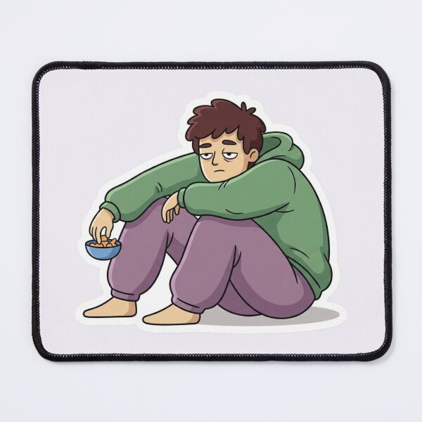 Item preview, Lazy Person Sticker – Funny Tired Human Snack Lover Vinyl Sticker designed and sold by Pransis_Diginer_26.