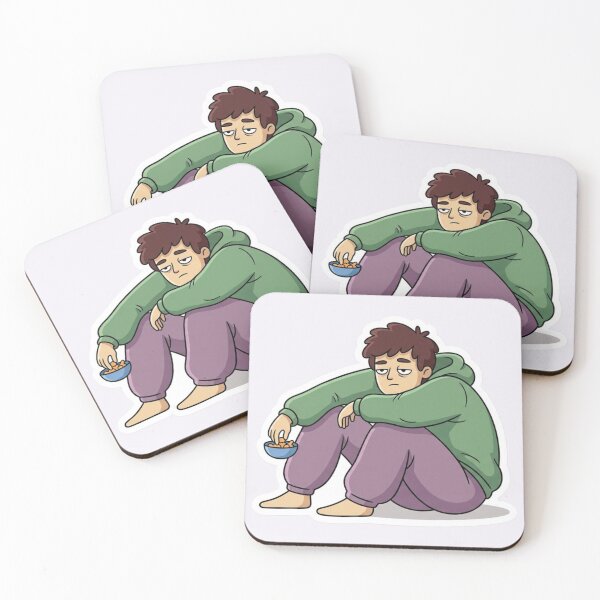 Item preview, Lazy Person Sticker – Funny Tired Human Snack Lover Vinyl Sticker designed and sold by Pransis_Diginer_26.