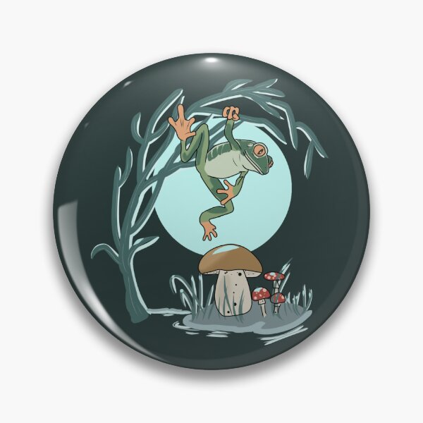 Item preview, Frog Goblincore Mushroom Moon Cottagecore Whimsical Toad Illustration designed and sold by LeshanArt.