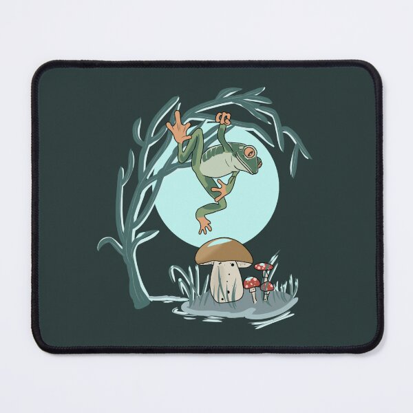 Item preview, Frog Goblincore Mushroom Moon Cottagecore Whimsical Toad Illustration designed and sold by LeshanArt.