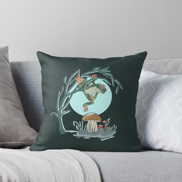 Item preview, Frog Goblincore Mushroom Moon Cottagecore Whimsical Toad Illustration designed and sold by LeshanArt.