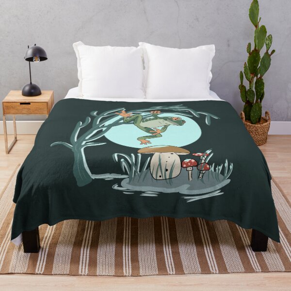 Item preview, Frog Goblincore Mushroom Moon Cottagecore Whimsical Toad Illustration designed and sold by LeshanArt.