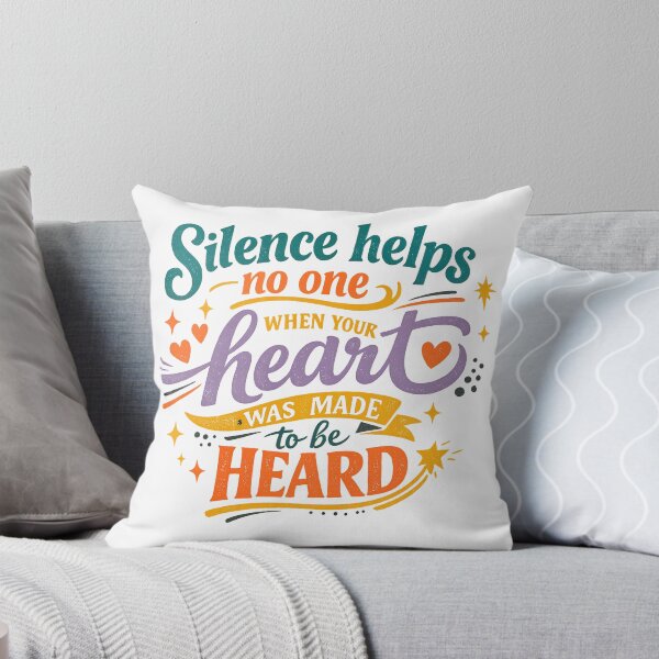 Item preview, Silence Helps No One Heart Made to Be Heard Empowerment Quote Art designed and sold by inkoutninja.