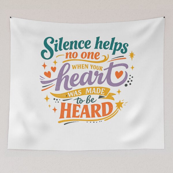 Item preview, Silence Helps No One Heart Made to Be Heard Empowerment Quote Art designed and sold by inkoutninja.