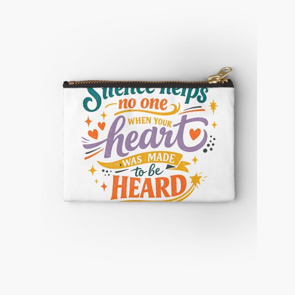 Item preview, Silence Helps No One Heart Made to Be Heard Empowerment Quote Art designed and sold by inkoutninja.