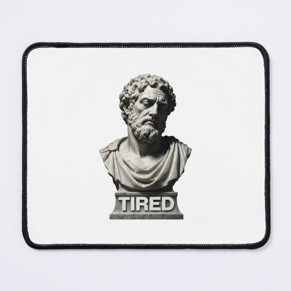 Item preview, Tired Stoic Philosopher Marble Bust Classical Art Meme designed and sold by KAYJAY DESIGNS.