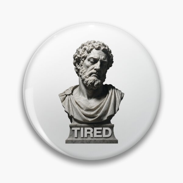 Item preview, Tired Stoic Philosopher Marble Bust Classical Art Meme designed and sold by KAYJAY DESIGNS.