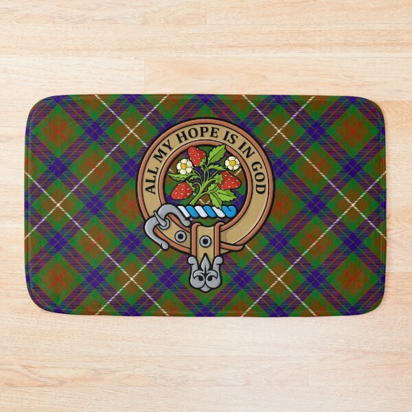 Item preview, Clan Fraser Crest over Hunting Tartan designed and sold by sifis.
