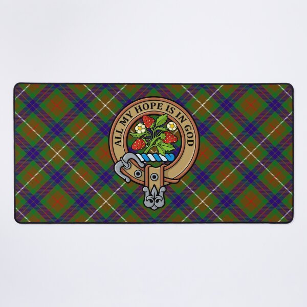 Item preview, Clan Fraser Crest over Hunting Tartan designed and sold by sifis.