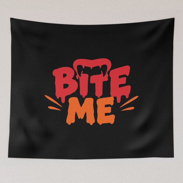 Item preview, Bite Me Cute Halloween Vibes Typography designed and sold by mazyoy.