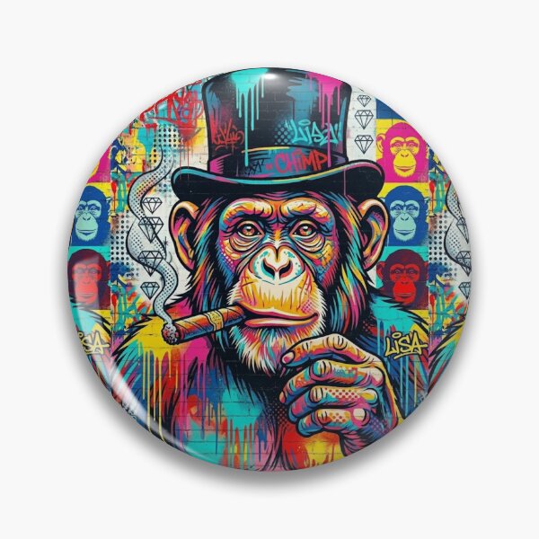 Item preview, Graffiti Chimp Top Hat - Cool Smoking Monkey Pop Art designed and sold by CattlettArt.