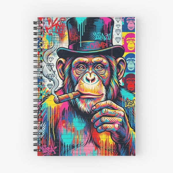 Item preview, Graffiti Chimp Top Hat - Cool Smoking Monkey Pop Art designed and sold by CattlettArt.