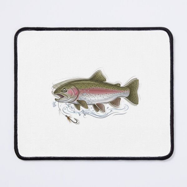 Item preview, Leaping Rainbow Trout Fly Fishing Strike Graphic designed and sold by NobleCast .