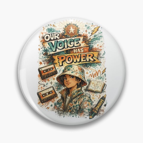 Item preview, Our Voice Has Power Retro Empowerment Girl Inspirational Quote Art designed and sold by inkoutninja.