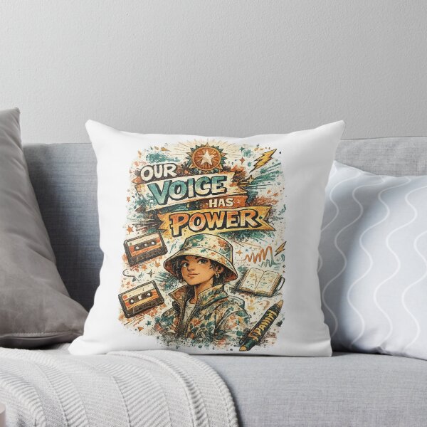 Item preview, Our Voice Has Power Retro Empowerment Girl Inspirational Quote Art designed and sold by inkoutninja.