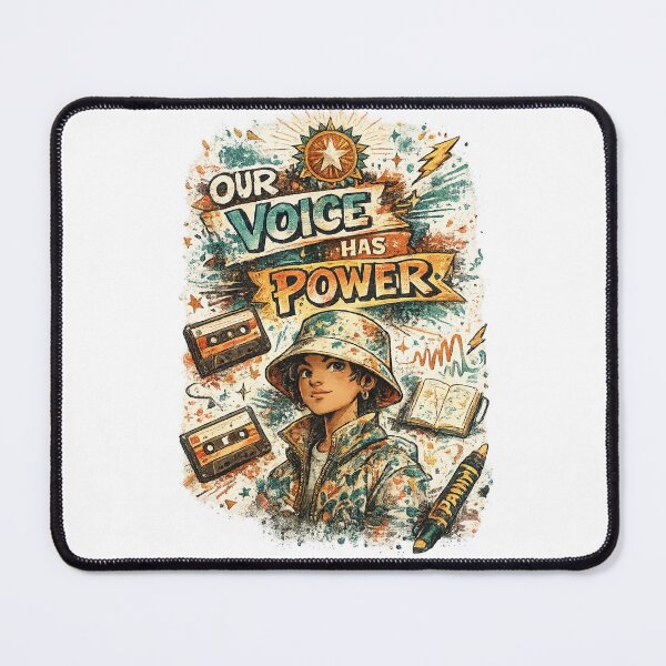 Item preview, Our Voice Has Power Retro Empowerment Girl Inspirational Quote Art designed and sold by inkoutninja.