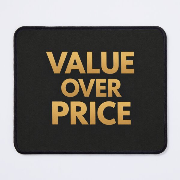 Item preview, Value Over Price | Gold and Charcoal Money Quote designed and sold by Zaramodo.