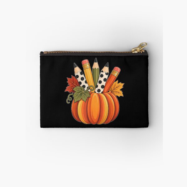 Item preview, Pumpkin with Polka Dot Pencils Retro Fall Teacher or Student  designed and sold by 68MadagascarZoo.