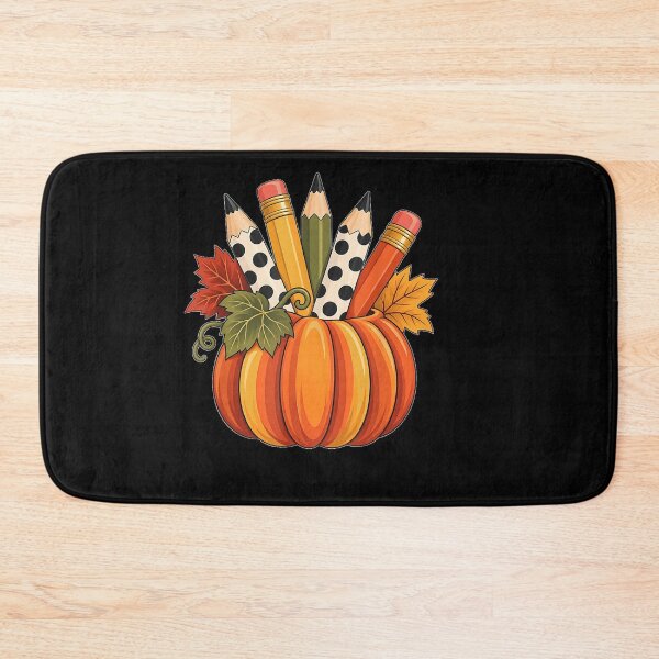 Item preview, Pumpkin with Polka Dot Pencils Retro Fall Teacher or Student  designed and sold by 68MadagascarZoo.