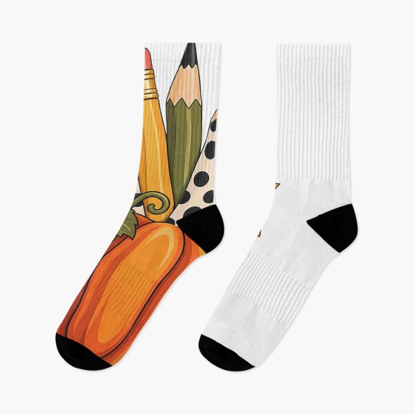 Item preview, Pumpkin with Polka Dot Pencils Retro Fall Teacher or Student  designed and sold by 68MadagascarZoo.