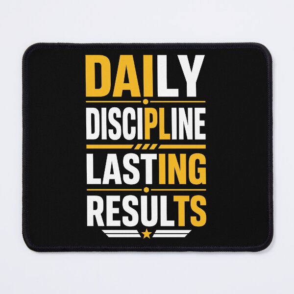 Item preview, Daily Discipline Lasting Results Motivational Typography T-Shirt designed and sold by rejowan-arts.