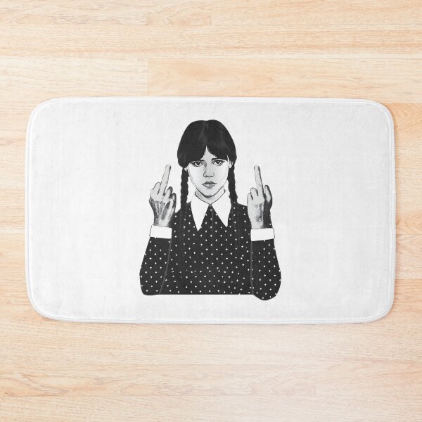 Item preview, Wednesday Addams Inspired Dark Humor Illustration Flipping the Bird designed and sold by hkteck.