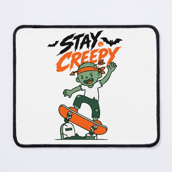 Item preview, Stay Creepy Cute Halloween Zombie Playing Skateboard designed and sold by mazyoy.