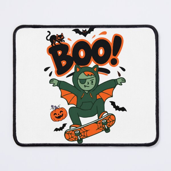 Item preview, Boo! Spooky Season With Green Cute Zombie Playing Skateboard designed and sold by mazyoy.