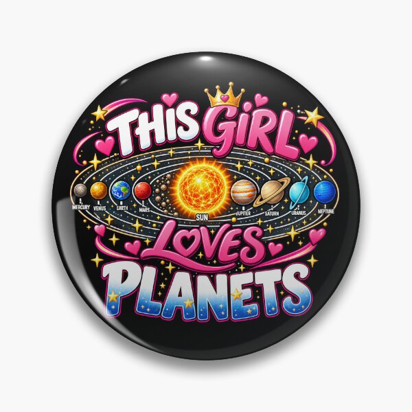 Item preview, This Girl Loves Planets Space System Lover Retro Solar designed and sold by Genius Geek.